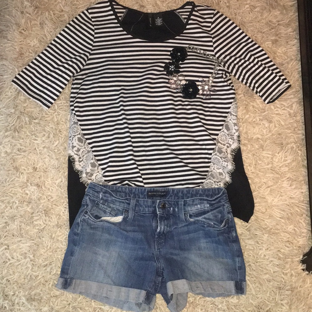 multi pattern half sleeve shirt